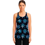 Turquoise Snowflake Pattern Print Women's Racerback Tank Top