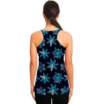 Turquoise Snowflake Pattern Print Women's Racerback Tank Top