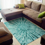 Turquoise Tie Dye Print Area Rug