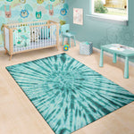 Turquoise Tie Dye Print Area Rug