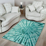 Turquoise Tie Dye Print Area Rug