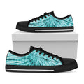 Turquoise Tie Dye Print Black Low Top Sneakers