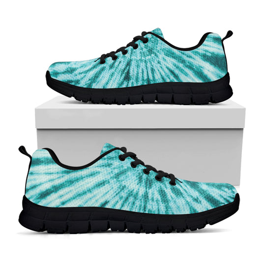 Turquoise Tie Dye Print Black Sneakers