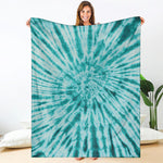 Turquoise Tie Dye Print Blanket