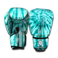 Turquoise Tie Dye Print Boxing Gloves