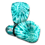 Turquoise Tie Dye Print Boxing Gloves