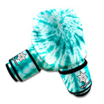 Turquoise Tie Dye Print Boxing Gloves