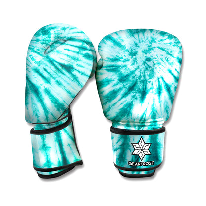 Turquoise Tie Dye Print Boxing Gloves