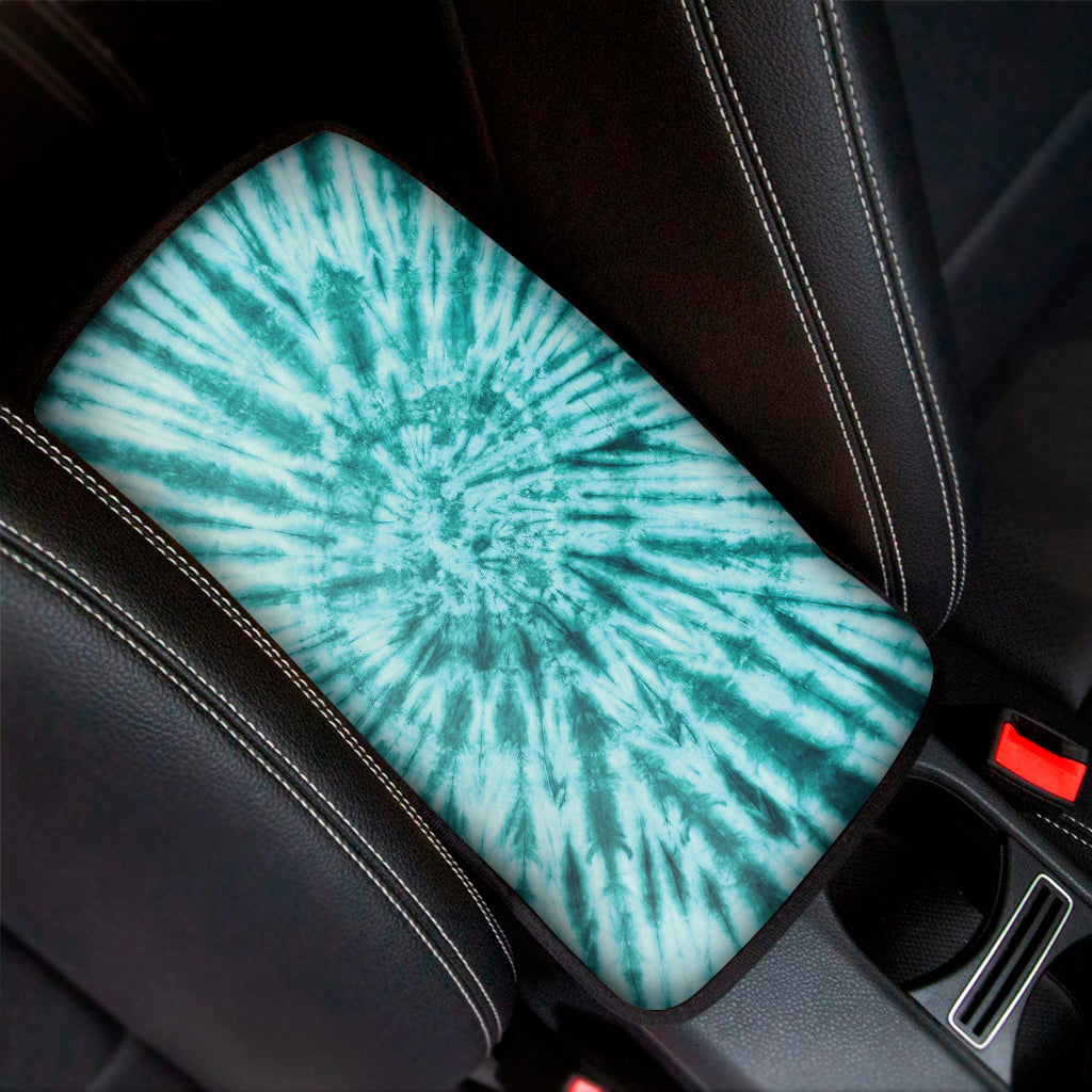 Turquoise Tie Dye Print Car Center Console Cover