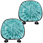 Turquoise Tie Dye Print Car Headrest Covers