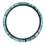 Turquoise Tie Dye Print Car Steering Wheel Cover