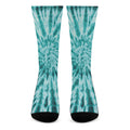 Turquoise Tie Dye Print Crew Socks