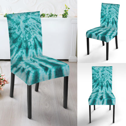Turquoise Tie Dye Print Dining Chair Slipcover