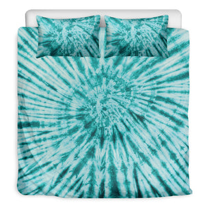 Turquoise Tie Dye Print Duvet Cover Bedding Set