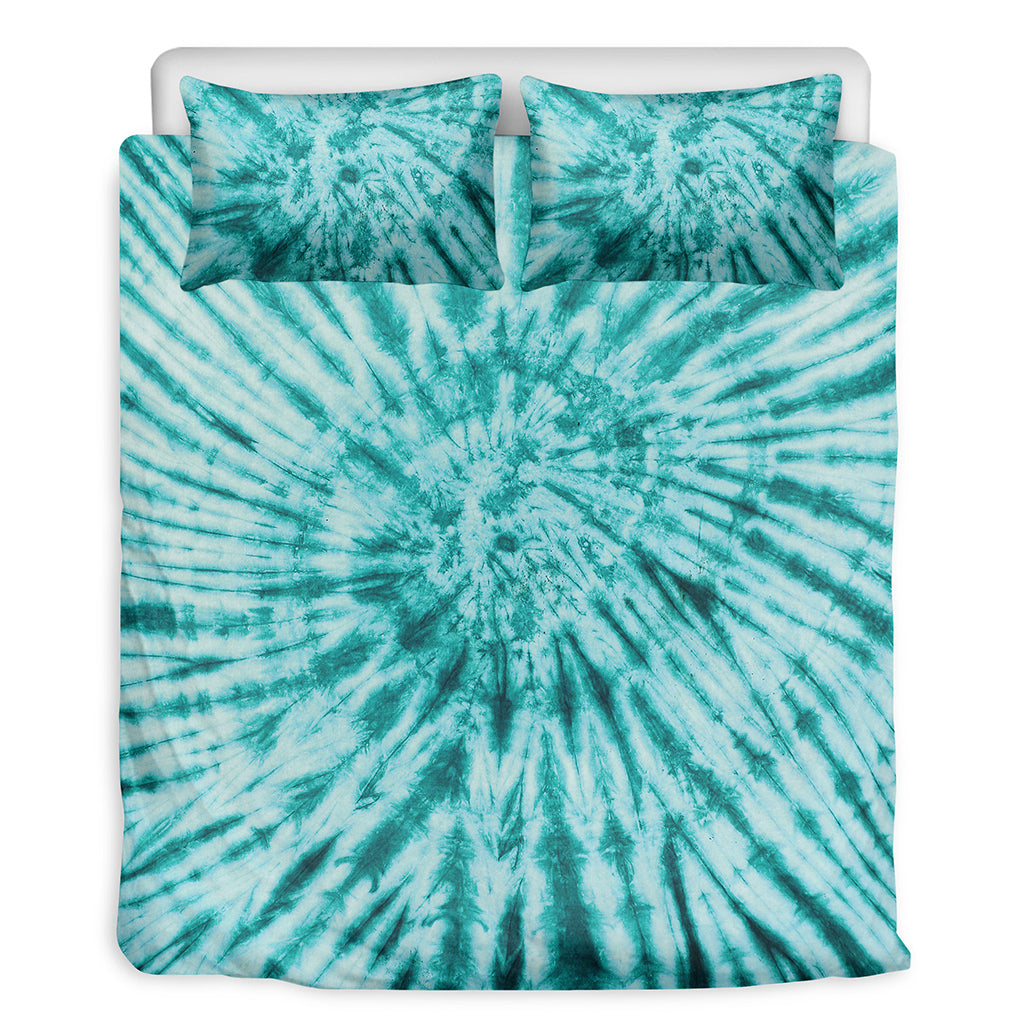 Turquoise Tie Dye Print Duvet Cover Bedding Set