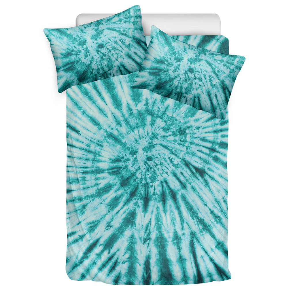 Turquoise Tie Dye Print Duvet Cover Bedding Set