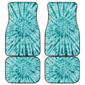 Turquoise Tie Dye Print Front and Back Car Floor Mats