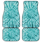 Turquoise Tie Dye Print Front and Back Car Floor Mats