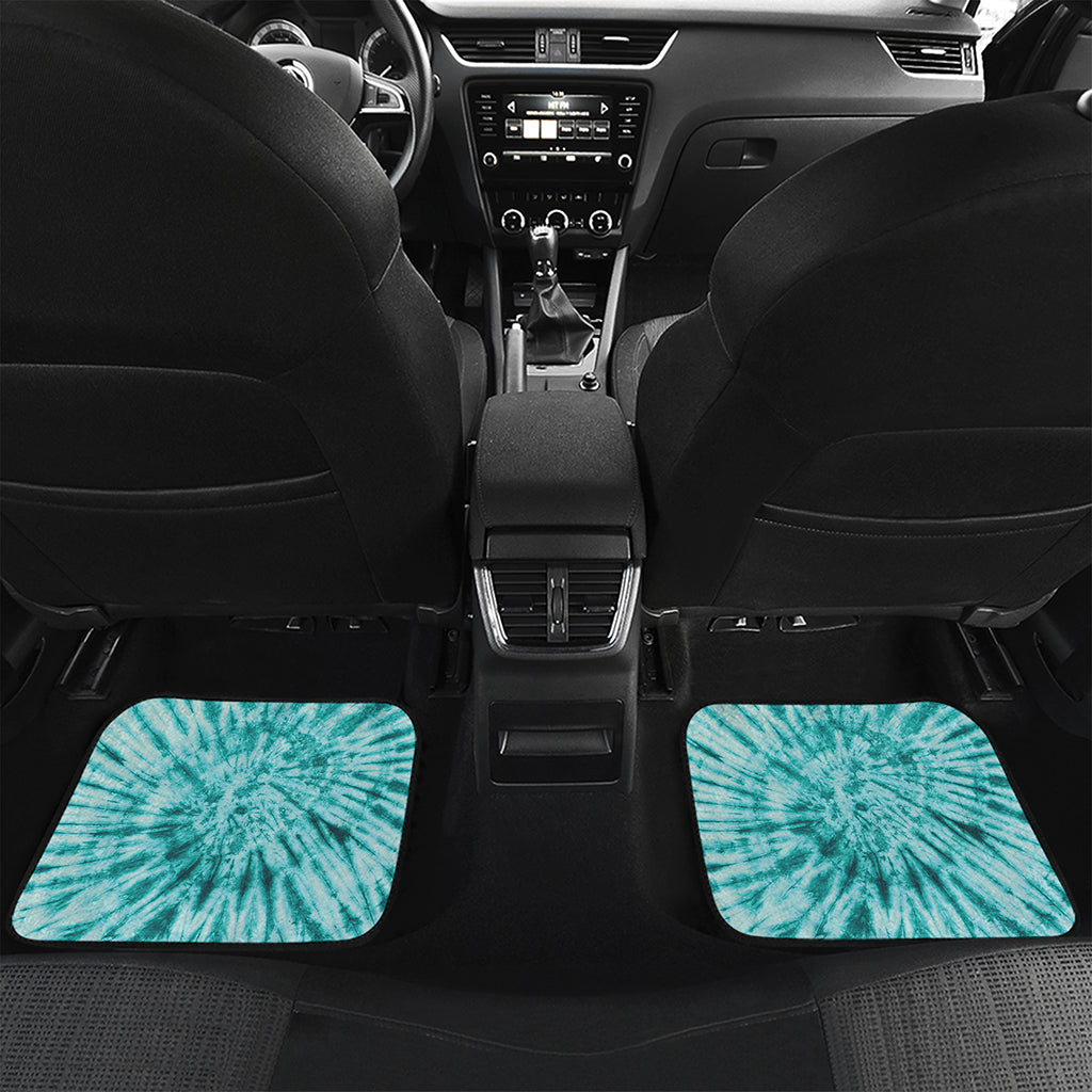 Turquoise Tie Dye Print Front and Back Car Floor Mats