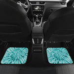Turquoise Tie Dye Print Front and Back Car Floor Mats