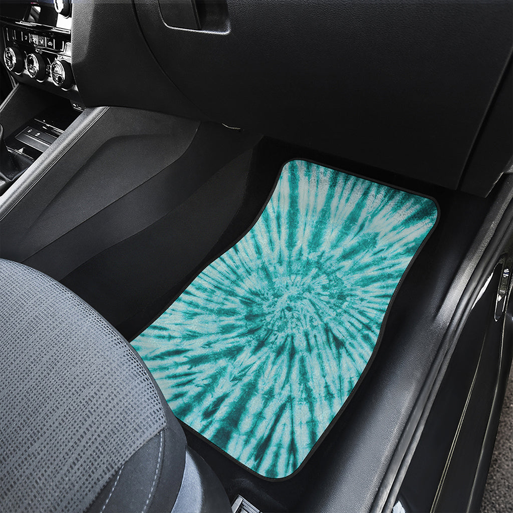 Turquoise Tie Dye Print Front and Back Car Floor Mats