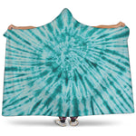 Turquoise Tie Dye Print Hooded Blanket