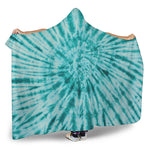 Turquoise Tie Dye Print Hooded Blanket