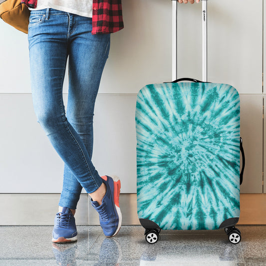 Turquoise Tie Dye Print Luggage Cover