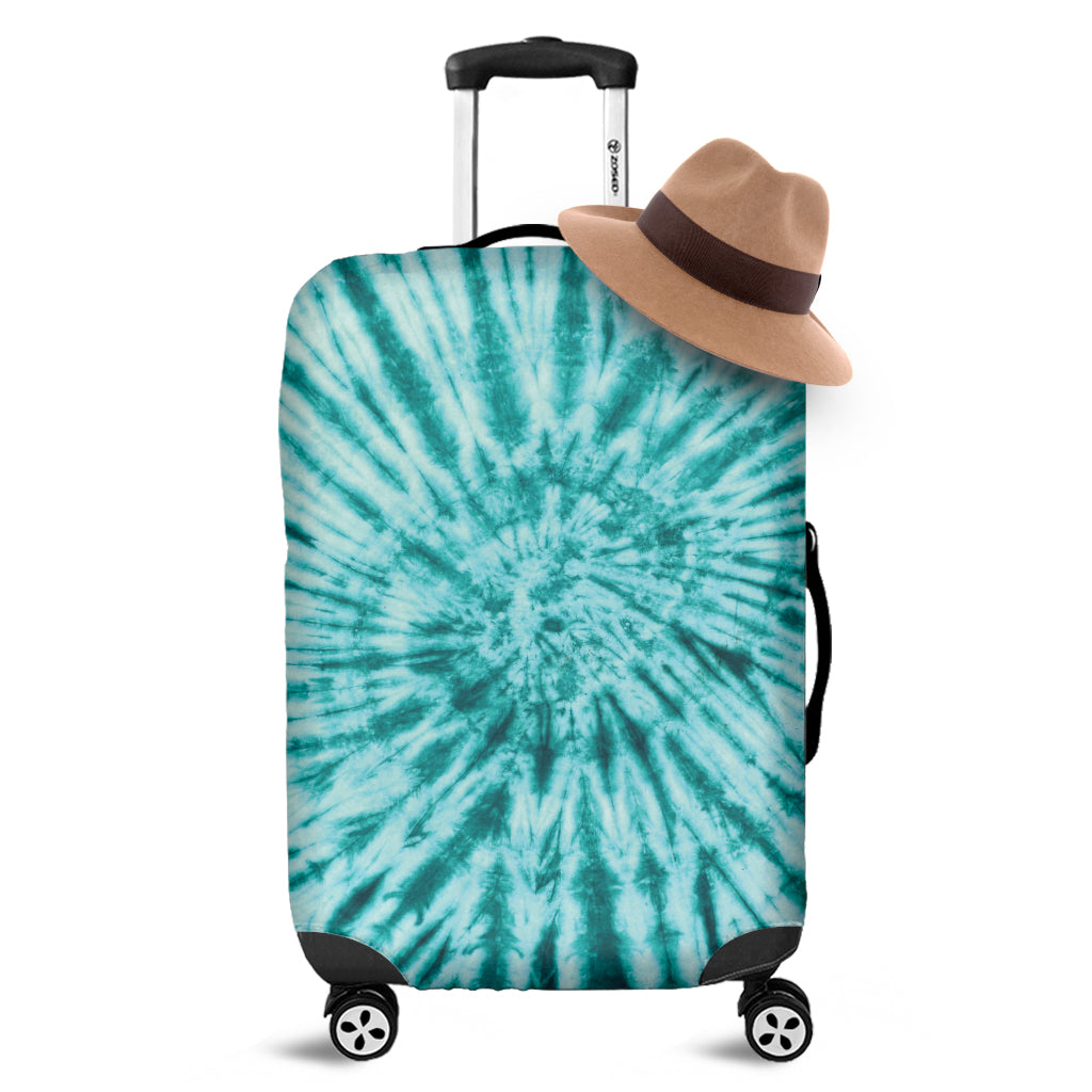 Turquoise Tie Dye Print Luggage Cover