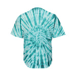 Turquoise Tie Dye Print Men's Baseball Jersey