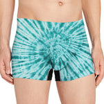 Turquoise Tie Dye Print Men's Boxer Briefs