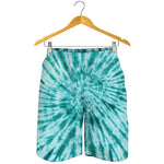 Turquoise Tie Dye Print Men's Shorts