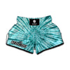 Turquoise Tie Dye Print Muay Thai Boxing Shorts