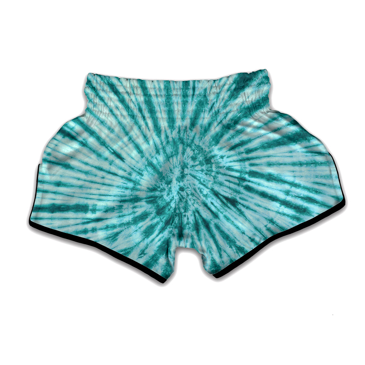 Turquoise Tie Dye Print Muay Thai Boxing Shorts