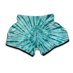 Turquoise Tie Dye Print Muay Thai Boxing Shorts