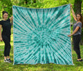 Turquoise Tie Dye Print Quilt