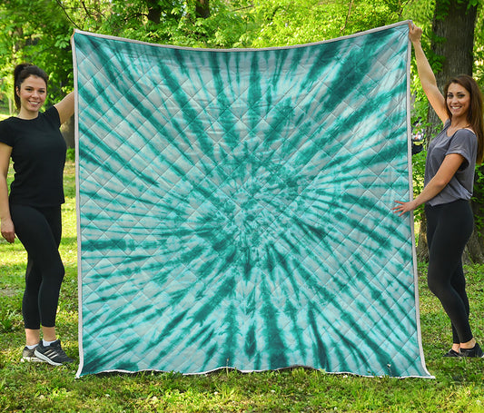 Turquoise Tie Dye Print Quilt