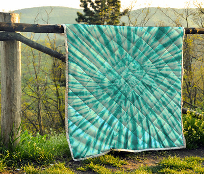 Turquoise Tie Dye Print Quilt