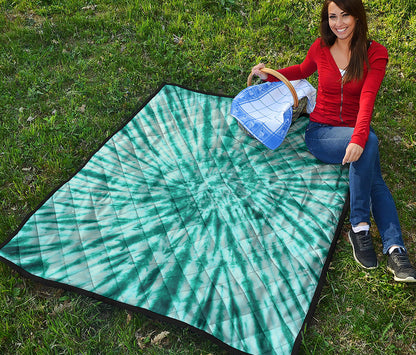 Turquoise Tie Dye Print Quilt
