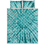 Turquoise Tie Dye Print Quilt Bed Set