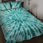 Turquoise Tie Dye Print Quilt Bed Set