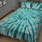 Turquoise Tie Dye Print Quilt Bed Set