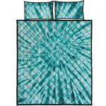 Turquoise Tie Dye Print Quilt Bed Set