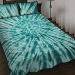 Turquoise Tie Dye Print Quilt Bed Set