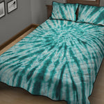Turquoise Tie Dye Print Quilt Bed Set