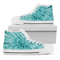 Turquoise Tie Dye Print White High Top Sneakers