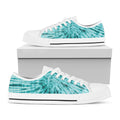 Turquoise Tie Dye Print White Low Top Sneakers