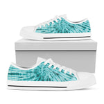 Turquoise Tie Dye Print White Low Top Shoes