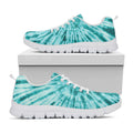 Turquoise Tie Dye Print White Running Shoes