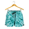 Turquoise Tie Dye Print Women's Shorts